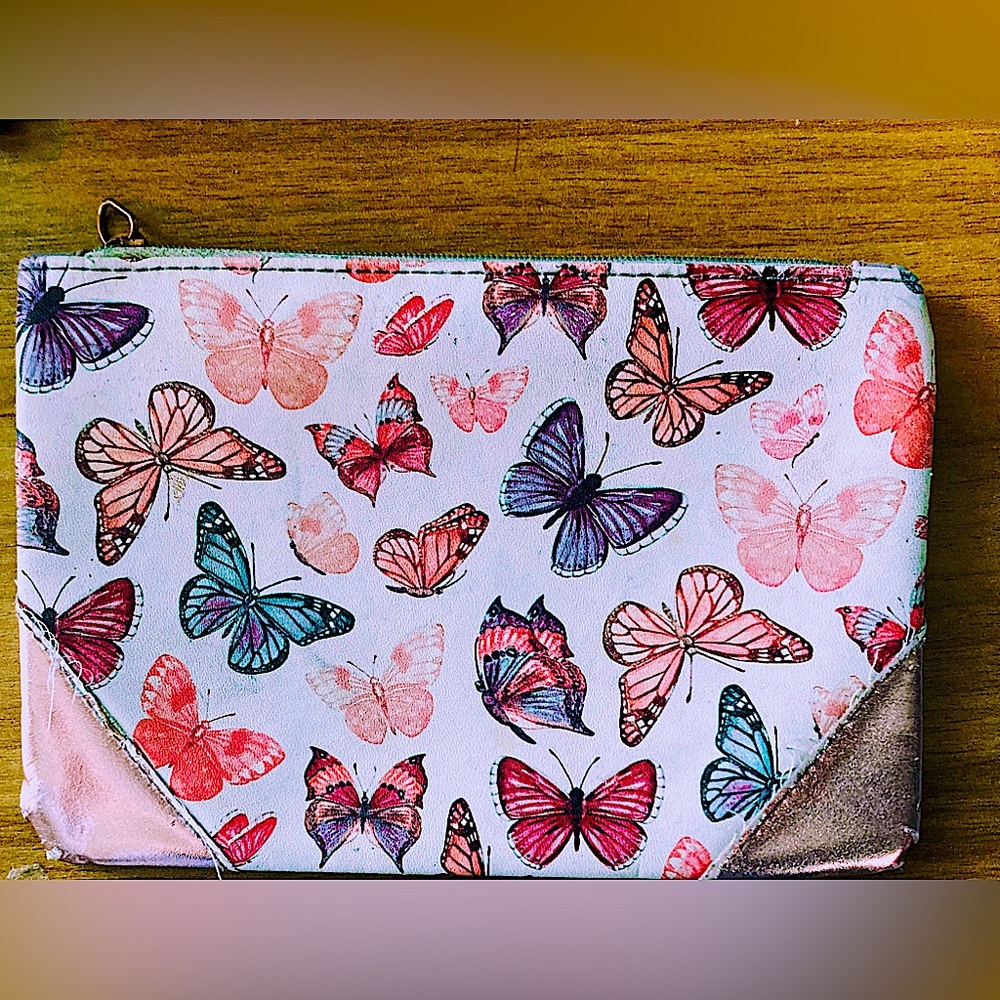 Travel Size Zippered Butterfly Makeup Cosmetic Bag